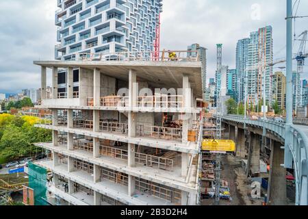 Construction in downtown Vancouver Canada Stock Photo