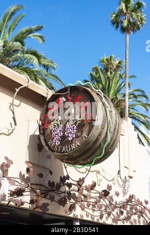 Vineyard Restaurant sign, Acland Street, St Kilda, Melbourne, Victoria, Australia Stock Photo