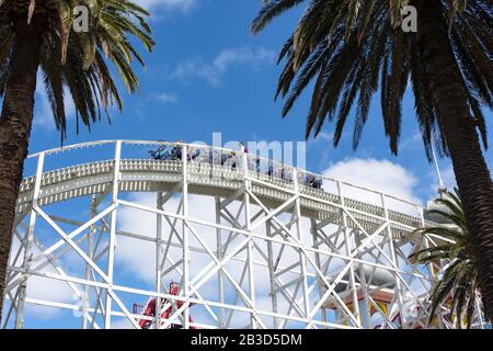 Rollercoaster ride melbourne victoria australia hi res stock