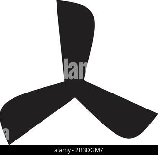 black fan and propeller icon template black color editable. black fan and propeller icon symbol Flat vector illustration for graphic and web design. Stock Vector