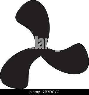 black fan and propeller icon template black color editable. black fan and propeller icon symbol Flat vector illustration for graphic and web design. Stock Vector