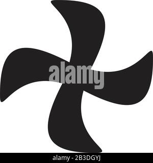 black fan and propeller icon template black color editable. black fan and propeller icon symbol Flat vector illustration for graphic and web design. Stock Vector