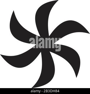 black fan and propeller icon template black color editable. black fan and propeller icon symbol Flat vector illustration for graphic and web design. Stock Vector