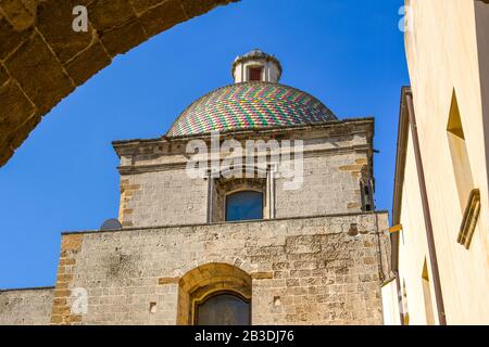 The colorful dome of the Church of St. Michele Arcangelo in the