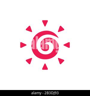 spiral sun light cute logo vector Stock Vector