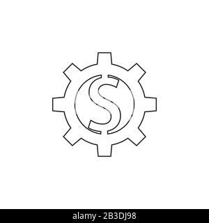 letter s cog machine thin line logo vector Stock Vector