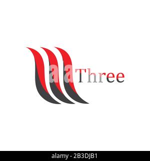 three curves line smooth logo vector Stock Vector