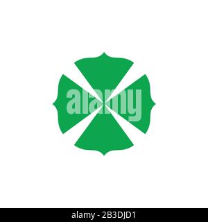 abstract curves leaf geometric logo vector Stock Vector