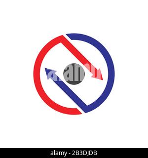 opposite arrow geometric logo vector Stock Vector