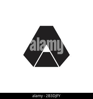 letter a 3d geometric design simple logo vector Stock Vector
