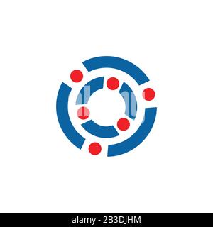 circle dots dart target geometric design logo vector Stock Vector