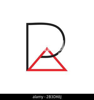 letters pa triangle line logo vector Stock Vector