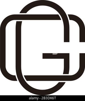 letter gc linked thin line symbol logo vector Stock Vector