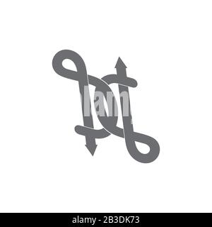 letter bd lines art overlapping curves logo vector Stock Vector