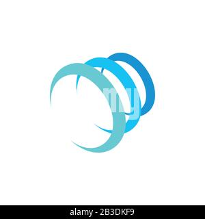 curves loop 3d flat abstract logo vector Stock Vector