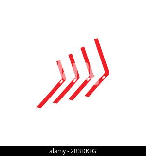 arrow stripes motion dynamic symbol logo vector Stock Vector