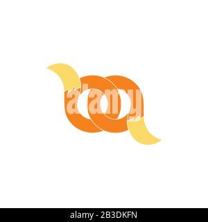 letter bq linked pet tail logo vector Stock Vector