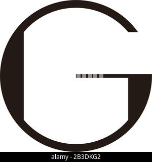 letter g circle simple geometric symbol logo vector Stock Vector