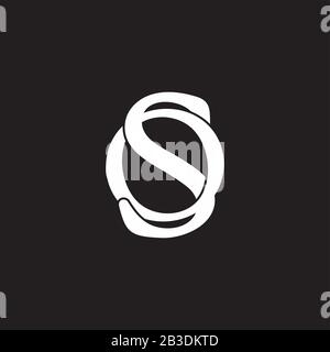 letter os linked simple overlapping design symbol logo vector Stock Vector