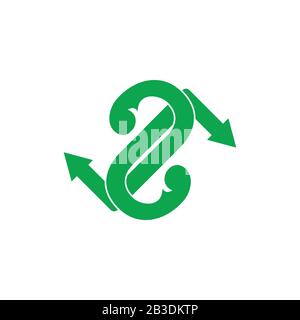 two arrow linked design logo vector Stock Vector