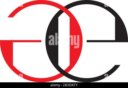 letter ge linked colorful overlapping design logo vector Stock Vector