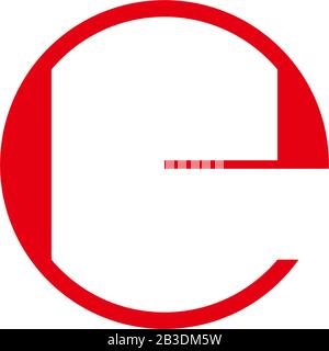 letter e circle simple geometric symbol logo vector Stock Vector