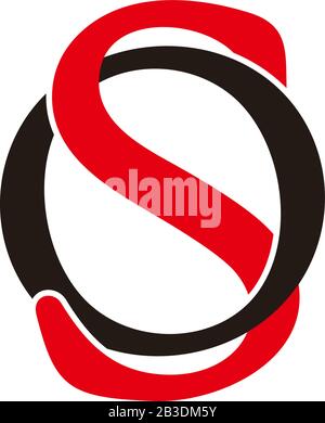 letter so linked simple colorful overlap design symbol logo vector Stock Vector