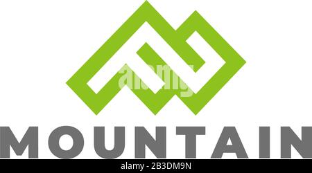 letter fm mountain outline geometric design symbol logo vector Stock Vector