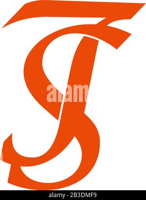 letter st linked simple overlapping design symbol logo vector Stock Vector