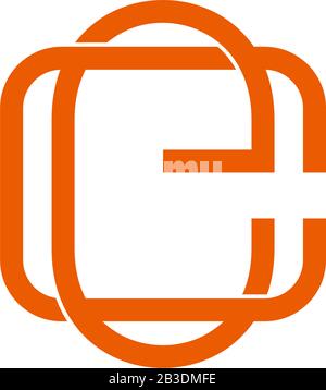 letter ec flat overlapping linear symbol logo vector Stock Vector