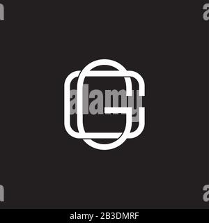 letter cg flat overlapping linear symbol logo vector Stock Vector
