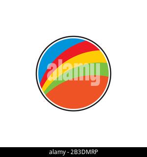 stripes colorful rainbow circle logo vector Stock Vector