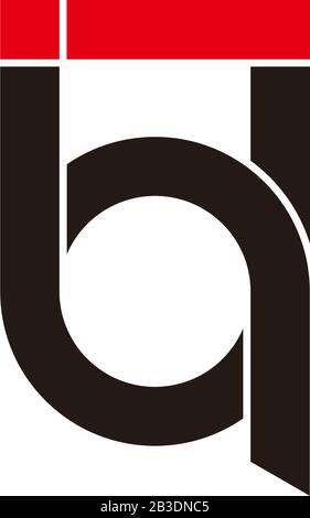 abstract letter ib simple geometric line logo vector Stock Vector