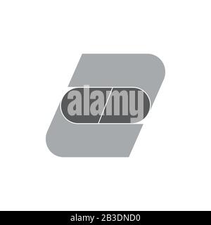 simple capsule shape geometric logo vector Stock Vector