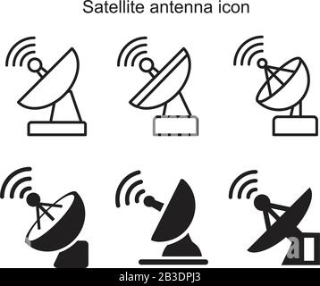 Satellite antenna icon template black color editable. Satellite antenna icon symbol Flat vector illustration for graphic and web design. Stock Vector