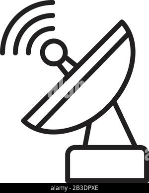 Satellite antenna icon template black color editable. Satellite antenna icon symbol Flat vector illustration for graphic and web design. Stock Vector