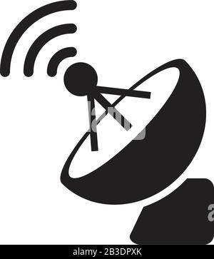 Satellite antenna icon template black color editable. Satellite antenna icon symbol Flat vector illustration for graphic and web design. Stock Vector