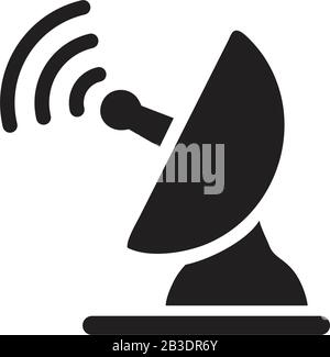 Satellite antenna icon template black color editable. Satellite antenna icon symbol Flat vector illustration for graphic and web design. Stock Vector