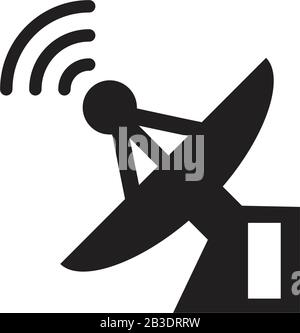 Satellite antenna icon template black color editable. Satellite antenna icon symbol Flat vector illustration for graphic and web design. Stock Vector