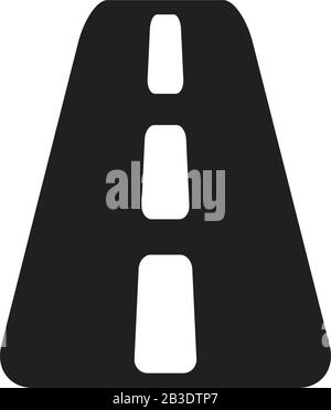 Road icon template black color editable. Road icon symbol Flat vector illustration for graphic and web design. Stock Vector