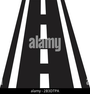 Road icon template black color editable. Road icon symbol Flat vector illustration for graphic and web design. Stock Vector