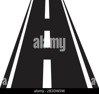 Road icon template black color editable. Road icon symbol Flat vector illustration for graphic and web design. Stock Vector