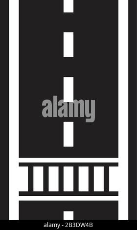Road icon template black color editable. Road icon symbol Flat vector illustration for graphic and web design. Stock Vector