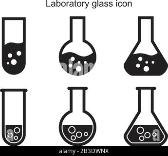 laboratory glass icon template black color editable. laboratory glass icon symbol Flat vector illustration for graphic and web design. Stock Vector