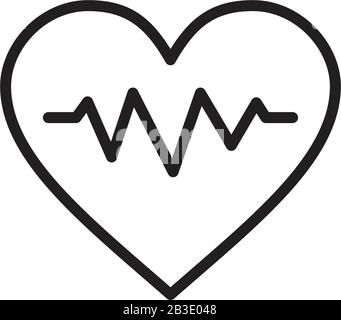 The heart and cardiogram icon template black color editable. The heart and cardiogram icon symbol Flat vector illustration for graphic and web design. Stock Vector