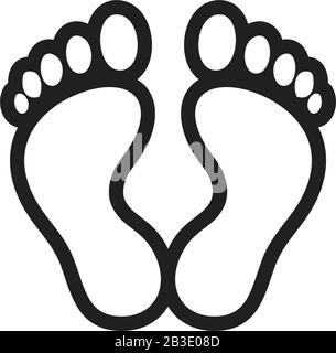 footprints vector icon template black color editable. footprints vector icon symbol Flat vector illustration for graphic and web design. Stock Vector