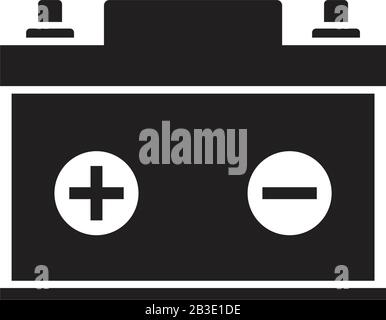 car battery vector icon template black color editable. car battery vector icon symbol Flat vector illustration for graphic and web design. Stock Vector