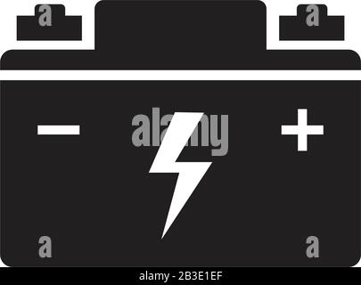 car battery vector icon template black color editable. car battery vector icon symbol Flat vector illustration for graphic and web design. Stock Vector