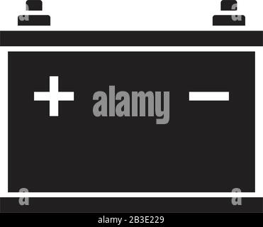 car battery vector icon template black color editable. car battery vector icon symbol Flat vector illustration for graphic and web design. Stock Vector