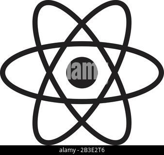 atom sign icon template black color editable. atom sign icon symbol Flat vector illustration for graphic and web design. Stock Vector